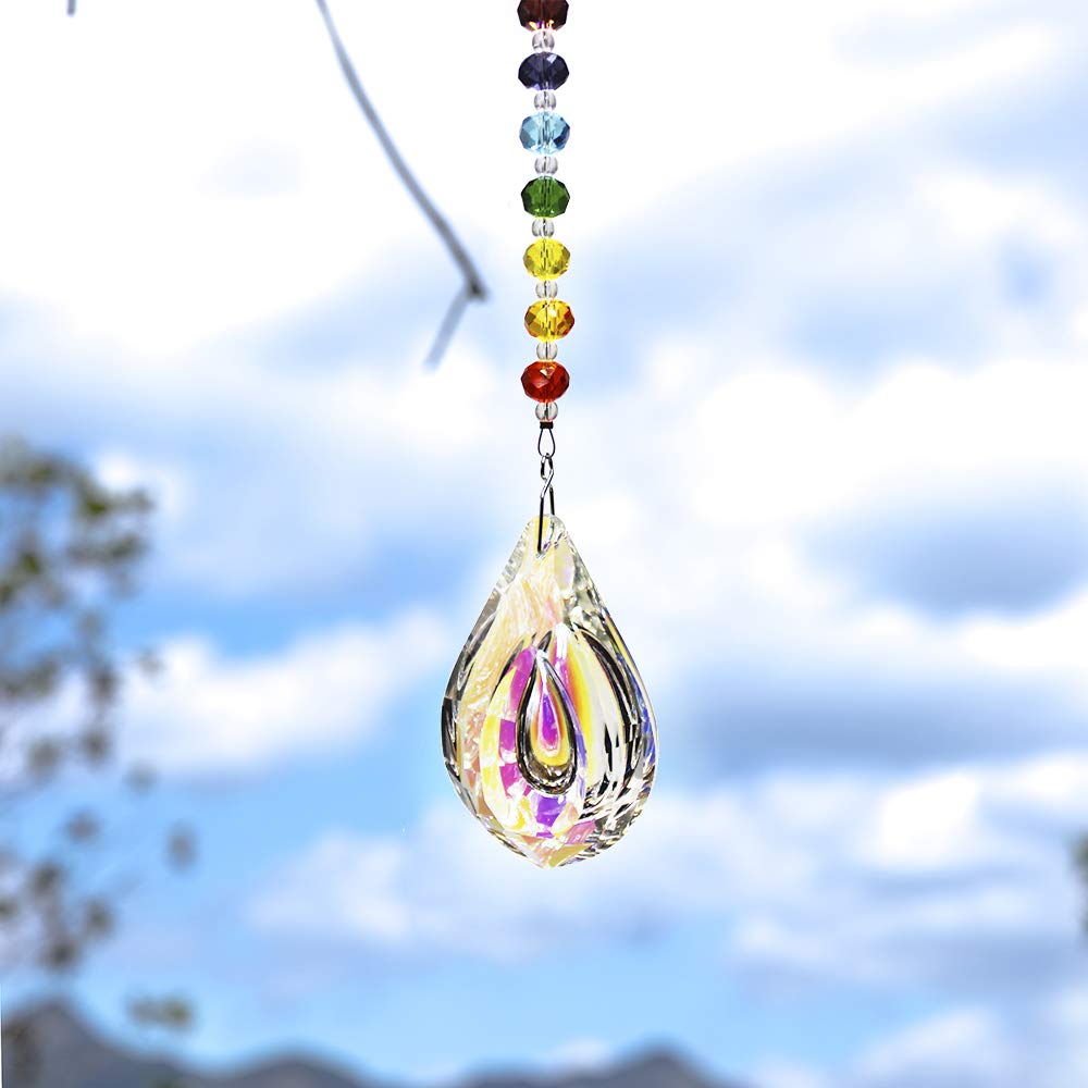 WEISIPU Crystals Ball Prisms Suncatcher Hanging Ornament Crystals Colorful Crystal Pendants for Home, Office, Garden Decoration, Car Pendant, Birthday Present