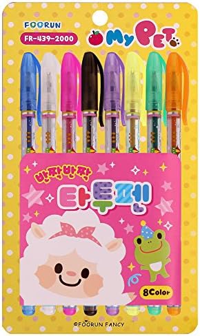 My Pet Toys Spa Sketch Letter, diary, card decoration and Sparkle Tattoo Pens (Pack of 8)