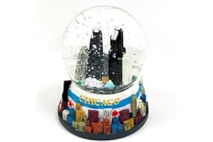 GREAT CHICAGO GIFTS Chicago Flag and Skyline Snow Globe - 3 1/2 in.
