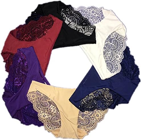 Very collocation Womens Sexy Lingerie Underwear Lace Thong Panties Hipster Pack of 6 (S)