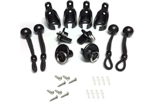 CACELY Coolaroo Replacement Parts Bungee End Cap Kit Black for Coolaroo Exterior Cordless Roller Shades Outdoor Blinds(2 Set)