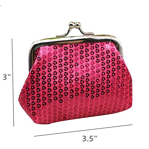 LovesTown 6 Pcs Sparkly Bling Coin Purses Sequin For Girl,Diva Party Favors For Xmas presents