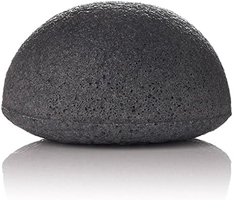 Konjac Sponge - Activated Charcoal Konjac Facial Sponge for Sensitive to Oily & Acne Prone Skin - Gentle Facial Scrub, Cleanser and Exfoliation Made with Natural Fiber, Charcoal Black (1 PACK)