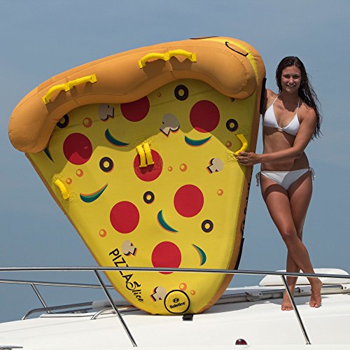 oldzon Boat Towable Inflatable Water Sport Tube Raft Pizza 1 to 2 Rider With Ebook