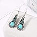 ILJILU 1 X Fashion Women's Retro Turquoise Rhinestone Earrings Necklace Jewelry Set