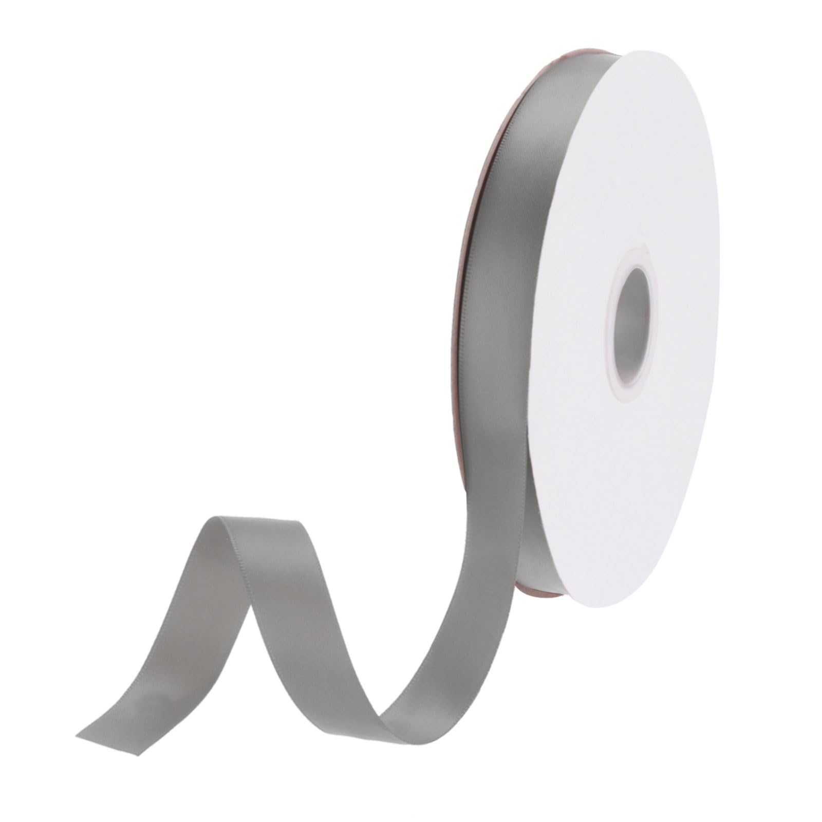DMiotech 15mm Satin Ribbon 46m/150ft Thin Double Face Fabric Grosgrain Ribbon for Gift Wrapping Floral Hair Flower Bouquet, Dark Grey