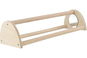 Lexziuo 1PCS Pine Chicken Perch with Mirror - Natural Wood Roosting Bar & Jungle Gym for Hens, Parrots & Large Birds - Chicke