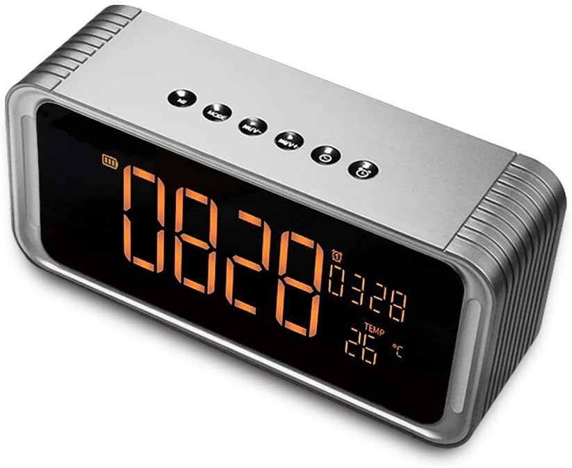 Bluethooth Speaker, Poweriver ViewSonar with Alarm Clock,Handsfree HD Call, FM Radio, Rich Bass, USB Charging Port for Bedside, Desktop, Indoor, Portable Outdoor