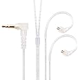 EZ EAR KZ ZST Earphone Upgraded Cable 0.75mm 2Pin Silver Plated Detachable Cable 3.5mm Gold-Plated Replacement Earphone Wire Corded for ZST/ZST X/ZSR/AS06 AS10/BA10/EDX/ES4 (B PIN, with Mic)