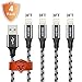 Ends Tip Unbreakable Cruel 4A Current Heavy Duty, Agvee 4 Pack 3FT 1m Lightning Cable Charger Nylon Braided Durable Fast Cord to USB Charging for Apple iPhone X 8 7 6 6s Plus 6Plus 7Plus 8Plus iPad