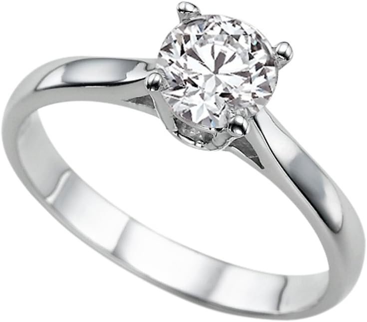 Moissanite 6.50MM (0.86CT Moissanite Weight,1.00CT Diamond Equivalent Weight) Engagement Ring 14K Gold