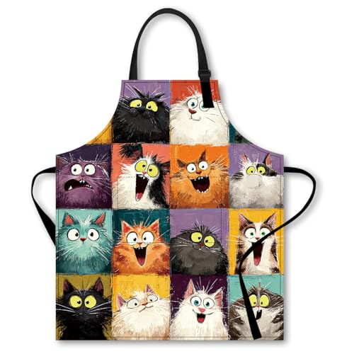 Nuxovilar Cat Print Cooking Apron