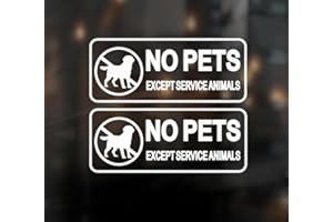 2Pcs No Pets Allowed Sign for Business, 10X4 inches Adhesive Vinyl Decals for Doors Windows Shops Restaurants, Easy Apply Rem