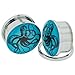 Pair of Stainless Steel Double Flared Octopus Plugs with Threaded Back: 2g