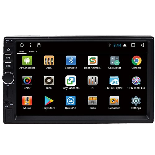 Octa Core Android 7.1 Double Din Car Stereo Radio 16GB+2GB NO DVD CD Player with Bluetooth GPS Navigation 7 inch Touch Screen - Wifi,, AUX Input, USB SD, Support Backup Camera