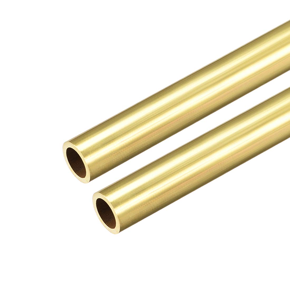 sourcing map Brass Round Tube, 300mm Length 10mm OD 1mm Wall Thickness, Seamless Straight Pipe Tubing 2 Pcs