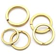 CRAFTMEMORE 4pcs Solid Brass Split Ring Connector Key Rings Keychain Rings DIY Leathercraft