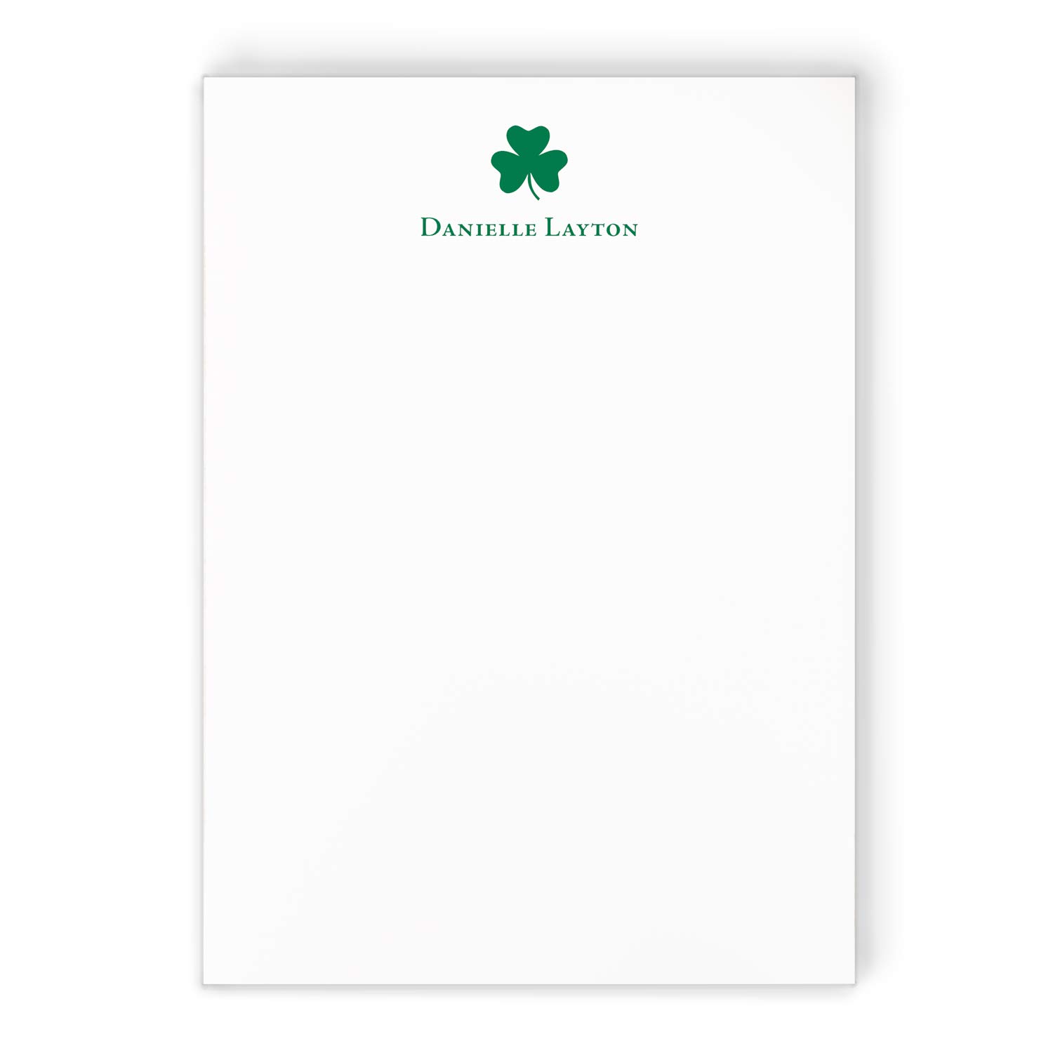 SHAMROCK NOTEPAD Personalized Clover Irish Stationery
