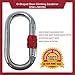 XTEK Climbing 25kn Climbing Carabiner Clip - Heavy Duty O-Shape Steel Locking Caribeaner - UIAA/CE Certified Rock Climbing Gear - Strong Large Locking Oval Caribeener for Mountain Climbing