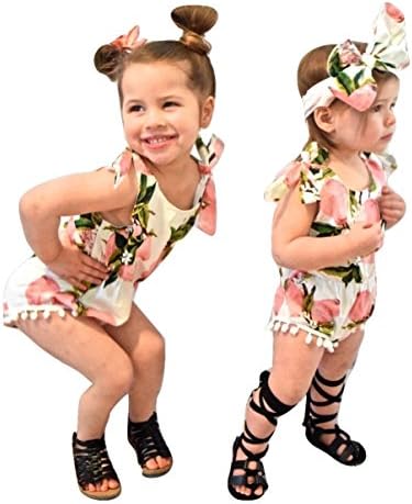 Girls Lemon Romper &amp; Headband Outfit - Boutique Kids Toddler &amp; Newborn Baby Girl Clothes (XSmall 0-3 Months)