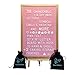 Pink Felt Letter Board With Easel Stand 12 x 18 | 718 Changeable Characters Including 1 inch and ¾ Letters, Symbols, Emojis Hashtag And More | Great For Instagram | Hook To Hang | 2 Storage Pouches