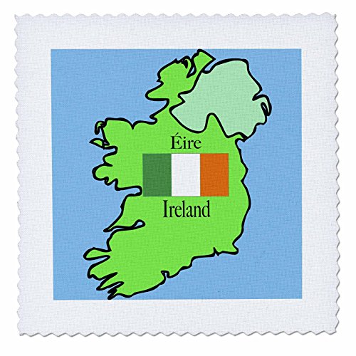 3dRose qs_37590_1 The Map and Flag of Ireland with Ireland Printed in English a…