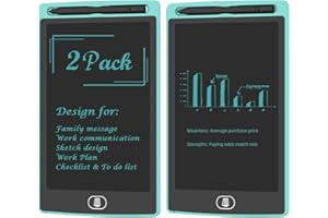 [2 Pack] TIQUS LCD Writing Tablet Pad 8.5 Inch Ewriter Electronic Board and MeMO Notes for Adults at Home and Office Middle S