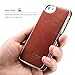 iPhone SE Leather Case, Icarercase Vintage Leather Back Cover Snap-on Case with Plastic Inner Shell and Silver-plated Rims Ultra Slim Design for Apple iPhone SE / 5 / 5S (Brown)