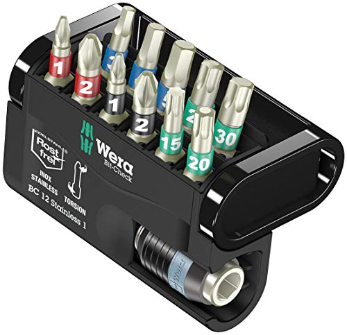 Wera 05057425001 Bit-Check 12 Stainless 1Torsion Bit Set (12-Piece)