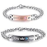 NEHZUS His and Hers Stainless Steel Matching Set Bracelet for Couple