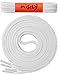 Miscly 3 Pairs Flat Shoelaces 5/16″ Wide - Shoe Laces for All Types of Shoes & Sneakers (36″, White)