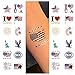 24 Patriotic Temporary Tattoos | 4th of July Party Supplies | USA Party Favors and Fourth of July Party Decorations | Metallic American Flag Red White and Blue Fake Tattoos | By John & Judy