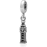 Big Ben Charms Dangle fit Pandora Vacation Bracelet, 925 Sterling Silver London Elizabeth Tower Pendant UK Beads, Gifts for Holiday/Mother's Day/Graduation