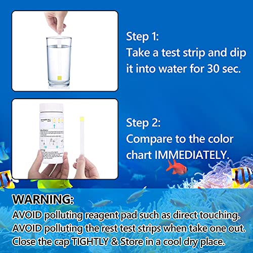 FUNSWTM Ammonia Test Strips,100 Counts Ammonia Test Kit For Aquarium