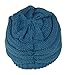 Jiaolun Teal Cable Ribbed Knit Beanie Hat w/Visor Brim – Chunky Winter Skully Cap