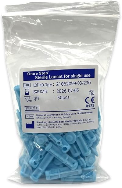 One Step 100 x 23G Sterile Lancets - Compatible with PiC Indolor, Microlet,