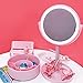 LED Lighted Makeup Mirror / Circle Touch Screen Vanity Mirror, Bathroom Countertop Cosmetic Mirrors with Organizer, Batteries or USB Charging, 360° Free Rotation - Pink