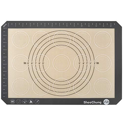 Non-slip Silicone Pastry Mat Multipurpose Baking Mat with Measurements for Macaron Mat,Cookie Oven Liner,Counter Mat,Dough Rolling Mat,Fondant/Pie/Pizza Crust Mat - Upgrade, 3 Pack