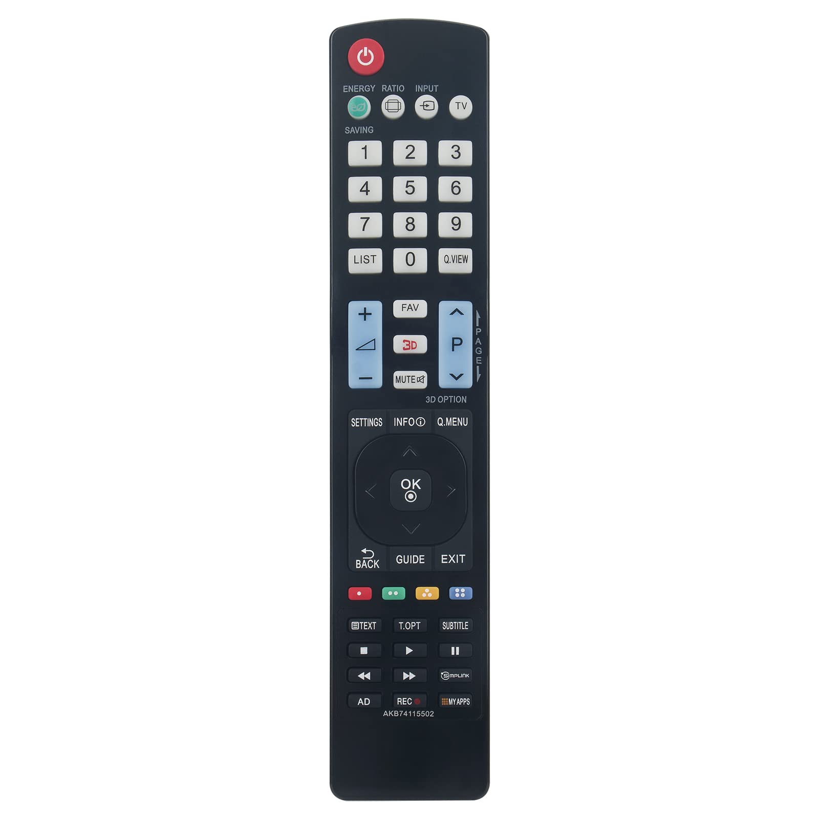VINABTY AKB74115502 Replacement Remote Control Compatible with LG Smart TV 42LD420N 42LD465 42LD465AEU 42LD550 42LD558 42LD559 42LD565 42LE5308 42LE5318 42LE5500 42LE550N 42LE5800 42LE5810 42LE7300