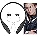 Bluetooth Headphones, Wireless Headset with Mic Stereo Neckband Headset Hand-free Sport Earphone In-ear Noise Cancelling Earbud for IOS, Android LG Samsung iphone phone Bluetooth (A-black)