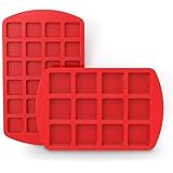 Silicone Brownie Pan with Dividers - Set of 2 - SILIVO Brownie Baking Pan, Non-Stick Silicone Molds for Brownie Bites, Keto F