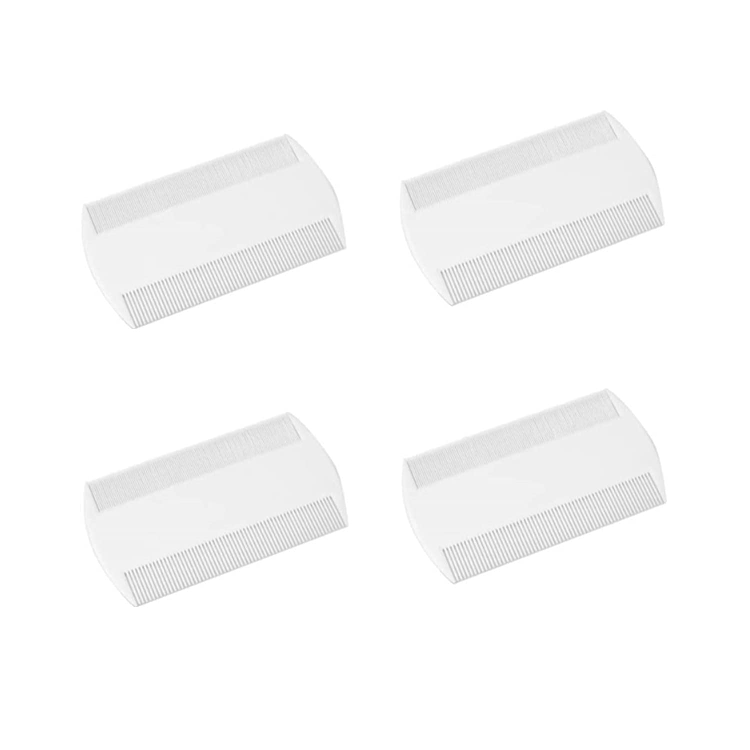 Bessy shop Lice Combs,4 pcs Durable Double Sided Nit Combs for Head Lice,Durable Double Sided Nit Comb Lice Fine Toothed Headlice Comb for Kids Adults Pets, white