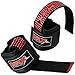 Weight Lifting Bar Straps With Wrist Support Wraps In Various Colours (Black/Red)