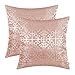 CaliTime Pack of 2 Throw Pillow Covers Cases for Couch Sofa Home Decor Vintage Shining & Dull Contrast Cross Flowers Trellis Geometric Figure 18 X 18 Inches Dusty Pink