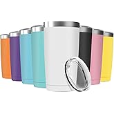 Deitybless 8 Pack 20oz Tumbler Vacuum Insulated Travel Mug with Lids, Stainless Steel Double Wall Bulk Cup for Home, Office, Outdoor Suitable for Vehicle Cup Holders(Assorted Colors)