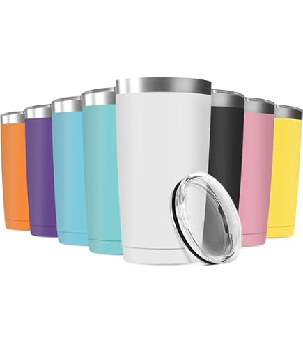 Dongni 20oz Tumblers Bulk 16-Pack - Powder Coated Stainless Steel Travel Mugs