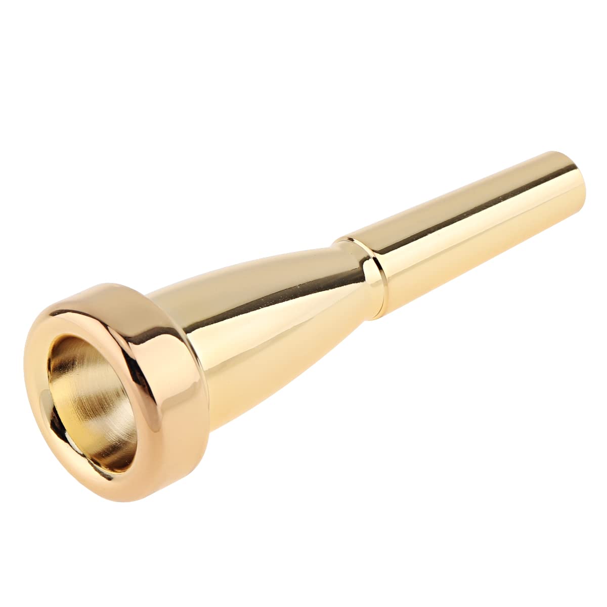 MuzcYM 7C Gold Plated Metal Trumpet Mouthpiece Bullet Shape Fit for Yamaha Bach Conn and King Trumpet