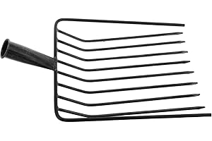 Kisangel Garden Fertilizer Fork Steel Manure Head for Digging Fork Heavy Duty Farmer Tool Weeding