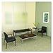 Alera Reception Lounge Series Guest Chair, Mahogany/Black Leather