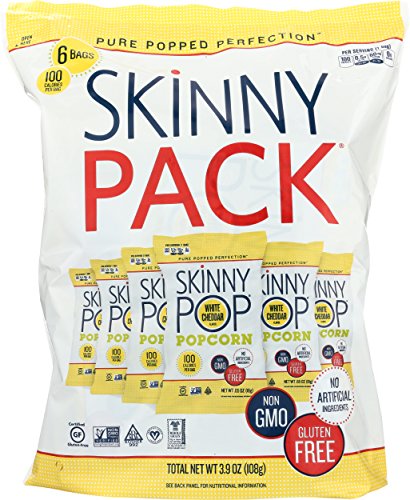 SKINNYPOP White Cheddar Popped Popcorn, Gluten Free Popcorn, Non-GMO, No Artificial Ingredients, A Delicious Source of Fiber, 3.9 Ounce